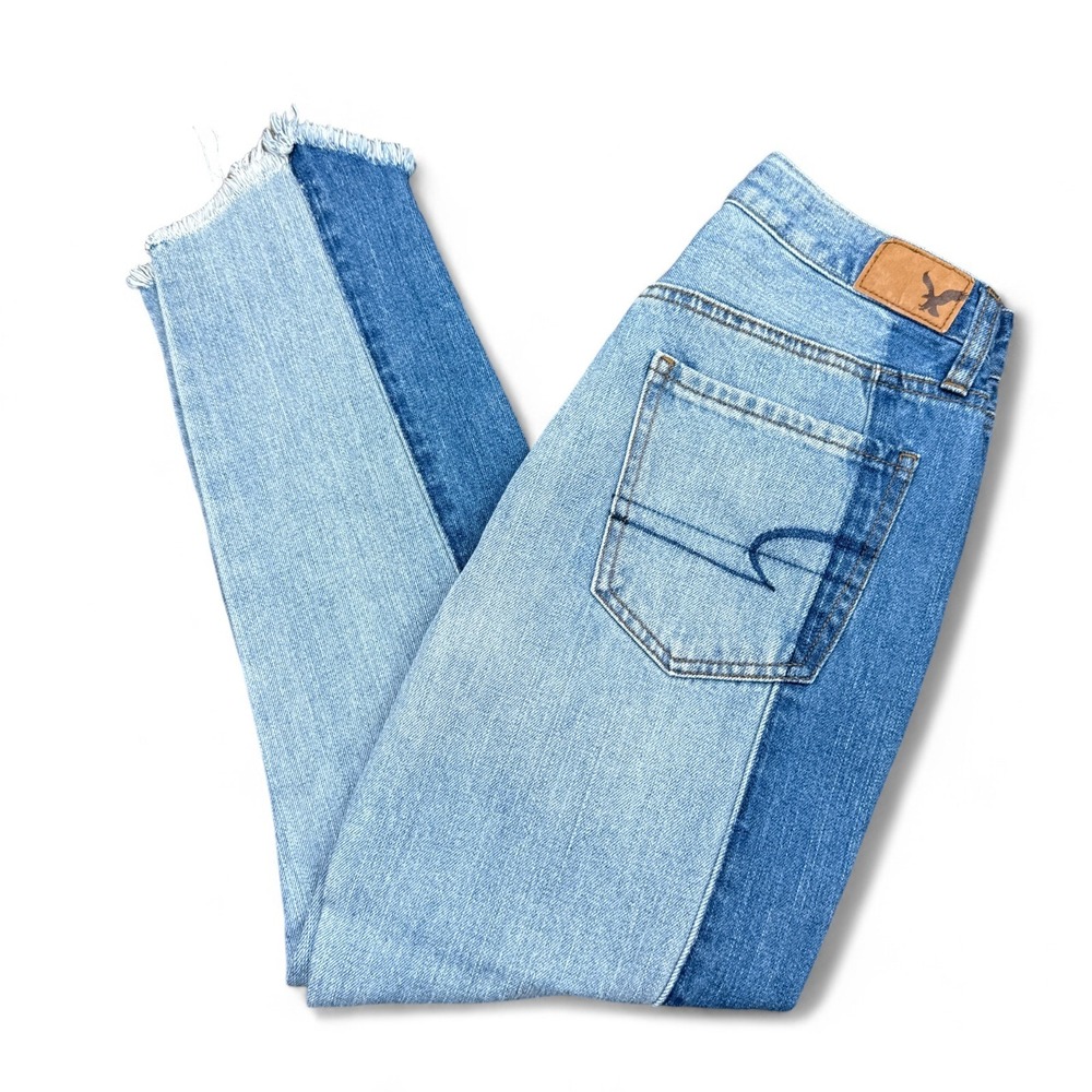 American‎ Eagle Vintage Hi Rise Jeans Womens Size 2 Reg Button Fly Distressed